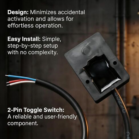 مفتاح تبديل مقاوم للماء شديد التحمل SPST ON/Off 2 Pin Latching Rocker Switch مع سلك 2 قدم 12 فولت 30 أمبير متوافق مع الأنظمة البحرية وRV والسيارات والقوارب الكهربائية مفتاح تبديل سلكي in Kuwait