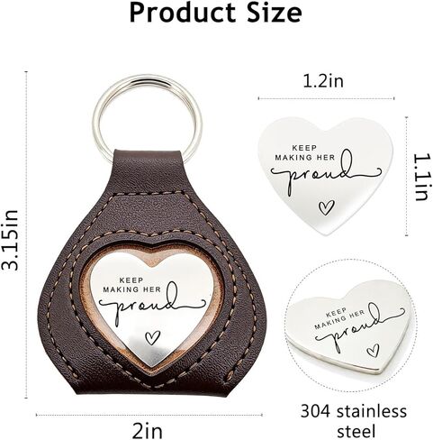 Memorial Gift for Daughter Son, Keep Making Her Proud Heart Hug Keychain, Sympathy Bereavement Keepsake for Loss of Mom Grandma, Comfort Reminder Token for Grief, In Memory Gift for Hard Days (Her) in Kuwait