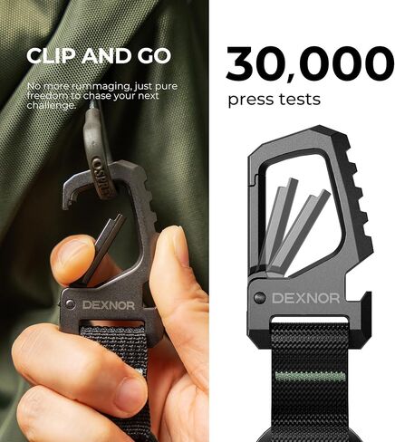 Dexnor Heavy Duty Carabiner Lanyard Keychain Strap for Keys and Everyday Carry Items, Bottle Opener Carabiner Clip Key Chain Keyring with Wrist Lanyard for Car Key Fob Organizer in Kuwait