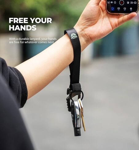 Dexnor Heavy Duty Carabiner Lanyard Keychain Strap for Keys and Everyday Carry Items, Bottle Opener Carabiner Clip Key Chain Keyring with Wrist Lanyard for Car Key Fob Organizer in Kuwait