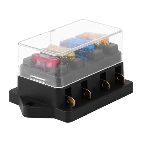 4-Way Block, Fydun Circuit Standard Blade Box Block Holder with 5A+10A+15A+20A for Dc 12/24v Automotive Car Marine Boat RV Truck in Kuwait