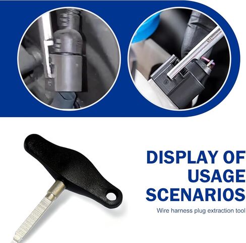 Electrical Service Tool Connector Removal Tool, T-shape Wiring Harness Plug Extraction Tool, Wiring Connector Removal Tools, Screw Removal Plug Extraction Tool for VW Audi (Black) in Kuwait