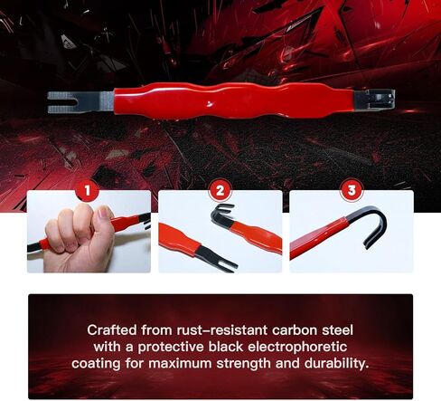 Automotive Electrical Terminal Removal Tool, 2PCS 7.48" Carbon Steel Connector Separator with Rubber-Coated Grip, Dual-End Electrophoretic Coating, Easy Disconnect Tool for Most Vehicle Plugs in Kuwait