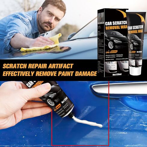 2Pcs Car Scratch Remover Wax, Professional Scratch Remover for Vehicles, Car Scratch Repair Paste for Deep Scratches with Wipe and Sponge,Universal Car Scratch Removal Wax for Deep Scratches Paste Kit in Kuwait