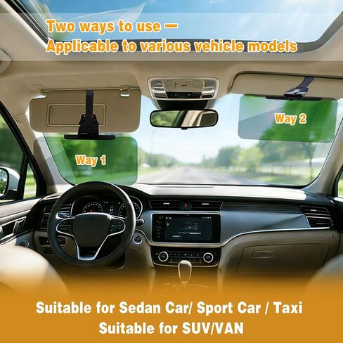 Sun Visor Extender for Car, Adjustable Visor Extender Sun Blocker, Polarized Car Sun Visor, Driving Extension for Glare/UV, Clip on Sun Visors in Kuwait