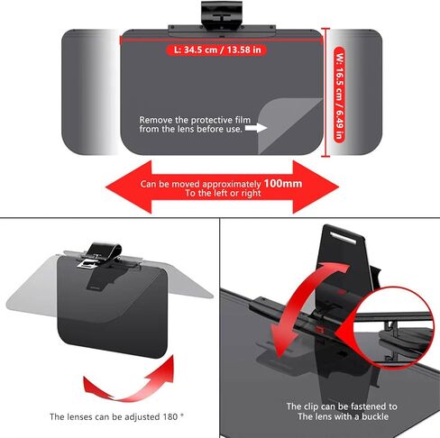 Sun Visor Extender for Car, Adjustable Visor Extender Sun Blocker, Polarized Car Sun Visor, Driving Extension for Glare/UV, Clip on Sun Visors in Kuwait