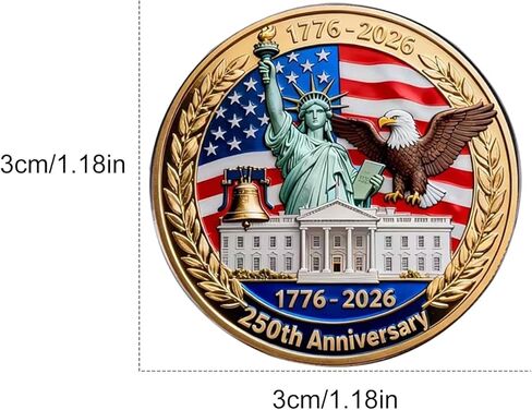 دبوس تذكاري للذكرى السنوية الـ 250 لعيد الاستقلال الأمريكي - دبوس معدني وطني، تذكار للحرية قابل للجمع (مجموعة من 5) in Kuwait