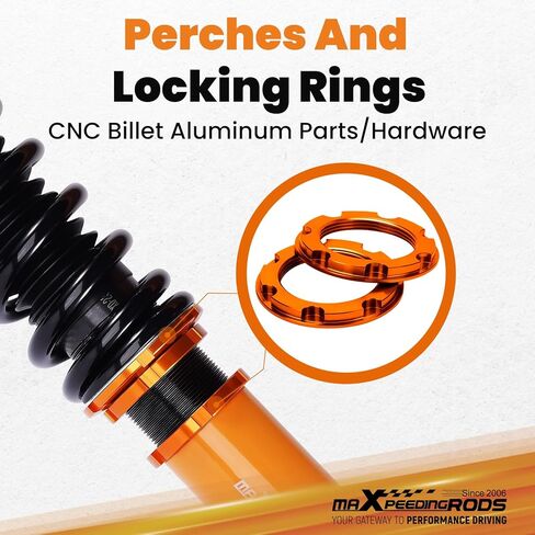 كويلوفيرس maxpeedingrods لسيارة إنفينيتي M35x M45x 2006-2010 AWD، لسيارة إنفينيتي G35x 2003-2008 AWD، لسيارة إنفينيتي G37x 2008-2013 AWD. طقم تعليق كويلوفيرس كامل الارتفاع قابل للتعديل، طقم خفض ذهبي in Kuwait