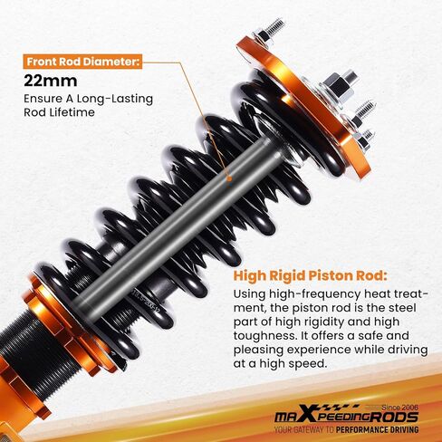 كويلوفيرس maxpeedingrods لسيارة إنفينيتي M35x M45x 2006-2010 AWD، لسيارة إنفينيتي G35x 2003-2008 AWD، لسيارة إنفينيتي G37x 2008-2013 AWD. طقم تعليق كويلوفيرس كامل الارتفاع قابل للتعديل، طقم خفض ذهبي in Kuwait