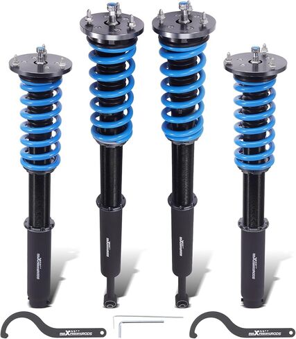 maxpeedingrods Coilover لسيارة Mercede-Benz S-Class W220 S430 S500 2000-2006، مجموعة تعليق كويلوفيرس قابلة للتعديل بـ 24 مستوى، مجموعة خفض مطورة T6 قابلة للتعديل باللون الأزرق in Kuwait