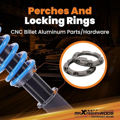 maxpeedingrods Coilover لسيارة Mercede-Benz S-Class W220 S430 S500 2000-2006، مجموعة تعليق كويلوفيرس قابلة للتعديل بـ 24 مستوى، مجموعة خفض مطورة T6 قابلة للتعديل باللون الأزرق in Kuwait