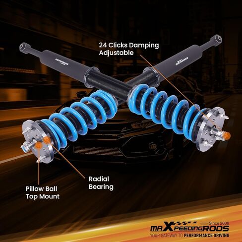 maxpeedingrods Coilover لسيارة Mercede-Benz S-Class W220 S430 S500 2000-2006، مجموعة تعليق كويلوفيرس قابلة للتعديل بـ 24 مستوى، مجموعة خفض مطورة T6 قابلة للتعديل باللون الأزرق in Kuwait