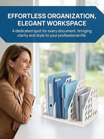 حامل ملفات للمكتب، منظم مستندات سطح المكتب، ملحقات منظمات مجلدات المكتب البلاستيكية المكونة من 3 أقسام للمنزل والمدرسة in Kuwait