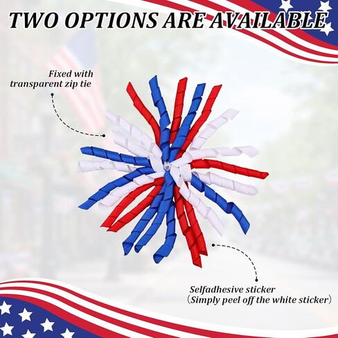 Engrowtic 10 Pack 4th of July Curly Bows for Gift Wrapping 6 Inch Red Blue White Curling Ribbon Bows Large Patriotic Gift Accessory Decorations for Independence Day Memorial Veteran's Day Party Favors in Kuwait