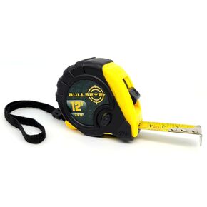 Bullseye Tape Measure 12 Foot | Pink | Small, Retractable Measuring Tape with Pause Buttons | Easy-to-Read Standard and Metric Measurements for Adults and Kids | Inches and Centimeters