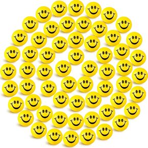 Skylety 100 Pieces Mini Smile Face Stress Balls Funny Stresbe Happy Foam Soft Colored Smile Toys for Adults 1.2 Inch Relief Balls for Anxiety(Assorted Colors)