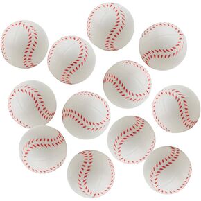12 pcs Baseball Sports Themed 2.5-Inch Foam Squeeze Balls for Stress Relief, Relaxable Realistic Baseball Sport Balls