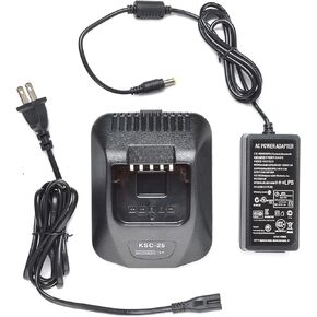 KSC-25 Rapid Charger with Power Adapter Compatible with TK-2140 TK-3140 TK-3188 TK-3178 TK-3160 NX-220 NX-320 KNB-24L KNB-25A KNB-26N KNB-35L KNB-40LC KNB-55L KNB-56N KNB-57L