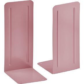 Acrimet Jumbo Premium Metal Bookends 9" (Heavy Duty) (Pink Color) (1 Pair)