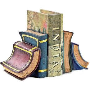 Bellaa 23354 Decorative Bookends Book Book Stopper Bookshelves Bookrack End Library Shelves Non Skid Bookshelf 6 inch