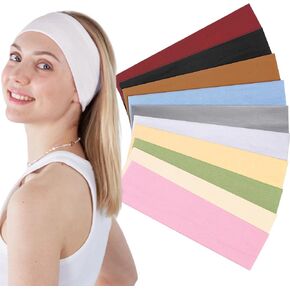 Ayesha Workout Headbands for Women Wide Cotton Headbands Sports Hair Bands Cloth Stretchy Headband for Yoga Sports Workout Fitness