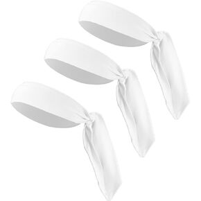 VOCOSTE 3 Pcs Adjustable Soft Sport Headband, Sweat Wicking Gym Tennis Tie Sweatband for Men Women,