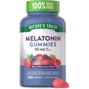 Nature's Truth Melatonin Gummies | 10mg | 140 Count | Berry Flavor | Vegan, Non-GMO & Gluten Free Supplement for Adults