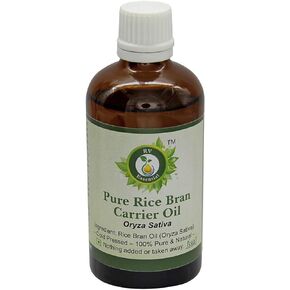 Rice Bran Oil | Oryza Sativa | For Skin | For Hair | For Massage | Unrefined | 100% Pure Natural Cold Pressed | 5ml | 0.169oz By R V Essential