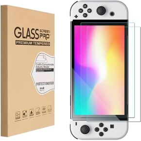 Tempered Glass Screen Protector for Nintendo Switch OLED Game Player Transparent HD Clear Anti-Scratch Full Coverage Guard