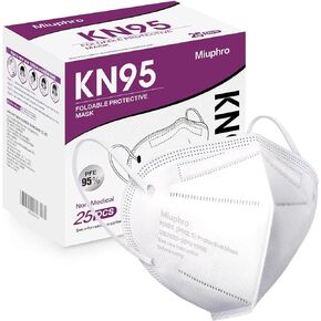 KN95 Disposable Face Mask 25 Pack 5-Ply Breathable Safety Masks Against PM2.5, Disposable Respirator Protection Mask for Men and Women White