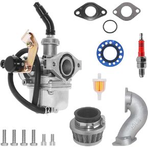 PZ19 Carburetor 19mm Kit For 125 110 90 70 50 ATV Dirt Bike Baja Kazuma Go Kart Upgrade Rebuild With Inlet Pipe Manifold Adapter Parts