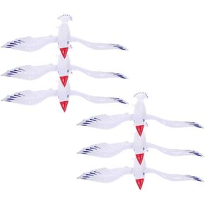 6pcs Large Inflatable Seagull Jumbo Flying Seagull Beach Backdrop Blow Up Tropical Animal Birds Float for Hawaiian Luau Summer Beach Pool Birthday Party Supplies