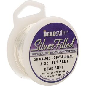 Silver Filled Wire - 26 Gauge Dead Soft Round - 0.5oz (39ft) by Beadsmith
