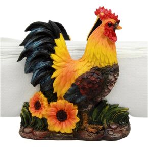 Ebros Gift Farm Morning Crow Rooster Dinner Napkin Holder Figurine 6" Tall Rustic Western Table Decorative Accent Centerpiece Of Chickens Roosters (1)