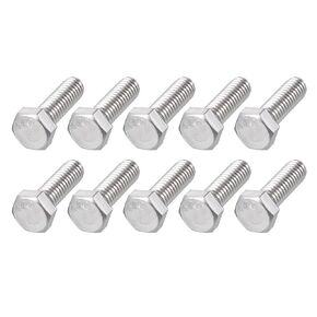 METALLIXITY Hex Head Bolts (1/4-20 x 1-1/4") 20Pcs, 304 Stainless Steel 18-8, Fully Threaded, External Hex Drive, Plain Finish, Hex Head Screw Bolt, Silver