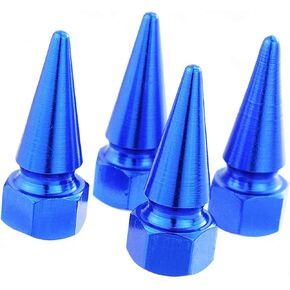 Lunsom Spike Valve Caps Tire Air Stem Rim Cap Cover Aluminum Accessories Fit Most Vehicle Truck Motorcycles Bikes (4PCS Light Blue)