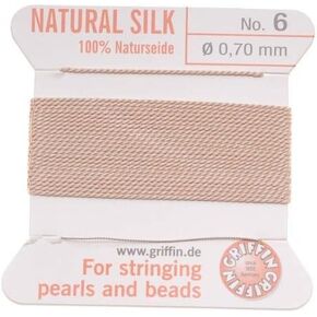 Griffin Silk Beading Cord & Needle Sz 6 Light Pink