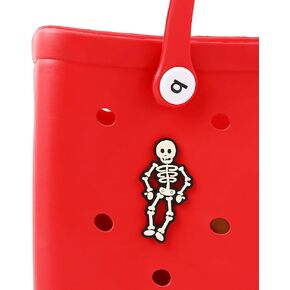 Skeleton Charm Accessory for Bogg Bag and Simply Southern Tote,Halloween Decorative Inserts Accessories for DIY Your Beach Bag