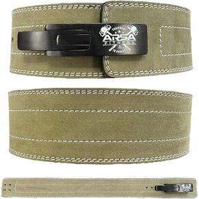 Weightlifting Adjustable Lever Belt for Men & Women Real Suede Hide Leather for Powerlifting Back Support Workout Deadlifts Squats 10MM Thickness 4" Width