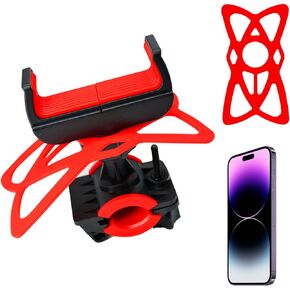Bike Phone Mount Holder, 360° Rotatable Adjustable Motorcycle Mount, Universal Anti Shake Bicycle Motorcycle Cell Phone Mount, Compatible with 4" to 6.7" Smartphones (Black)