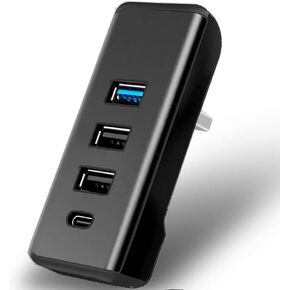 Glove Box USB Hub for Tesla Model 3/Y， USB 3.0 Hub with 1 USB C & 3 USB A Ports USB Splitter USB Extender Compaitble with Tesla Model Y 2021-2024 and Model 3 2021-2023 and Other Car, Computer pc