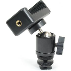 Livestream® Gear - Locking Ball Head with Phone Holder and Hot Shoe Adapter Set for use with DLSR or Tripod. Easily Attach Phone Mount w/Ball Head, or Other 1/4"-20 Parts. (Ball Head Phone Set)