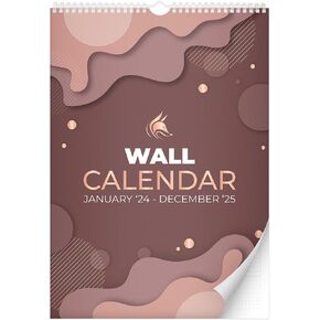 Clever Fox 2025-2026 Wall Calendar – 24-Month Vertical Calendar with Lines for 25-26 – Yearly & Monthly Paper Calendar for Family or Office Planning – Year Flip Calendar – 12x17 inches (Abstract)