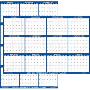 18x24 SwiftGlimpse 2024-2025 تقويم الحائط الأكاديمي قابل للمسح الجاف، كبير، مسح رطب وجاف، مصفح، قابل للعكس، مخطط سنوي من يوليو 2024 إلى يونيو 2025 فقط in Kuwait