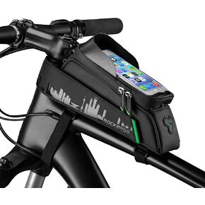 ROCKBROS Bike Phone Mount Bag Waterproof Bike Phone Front Frame Bag Cell Phone Holder Bag for Bicycle Phone Bag Case compatible with iPhone X XS 7 8 Plus under 5.8"