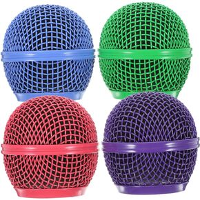Vaguelly 4pcs web head microphone grille Component metal head Metal skull grill cover microphone replacement grille cordless Microphone microphone grille ball head mics grille ball head