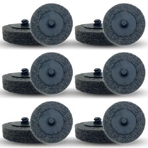 WA 12PACK - 2" Surface Preparation Surface Conditioning Roll Lock Disc, Quick Change Buffing Polishing Disc, Fine (Grey)