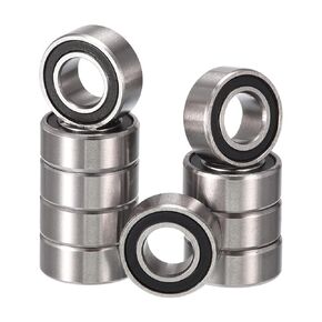 MR104-2RS Deep Groove Ball Bearings, ID 4mm x OD 10mm x Width 4mm Miniature Bearings, Double Rubber Sealed Ball Bearing Pre-Lubricated Chrome Steel Z2 Lever 10pcs