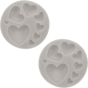 PATIKIL 2PCS Polymer Clay Mold, Clay Mold Fondant Mold 8 Heart Mold Silicone Rose for Crafts Air Dry DIY Cake Chocolate Candy Sugar Baking, Pink