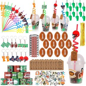 LiYiQ 158 Pcs Basketball Party Favors Basketball Party Supplies with Cup Straw Stress Ball Keychain Sticker Slaps Bracelets Whistle Thank You Tags for Basketball Birthday Decorations (Basketball)